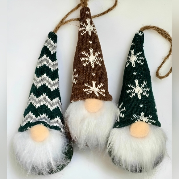 Other - NWT Lot of 3 Whimsical Plush Gnome Nisse Elf Christmas Ornaments